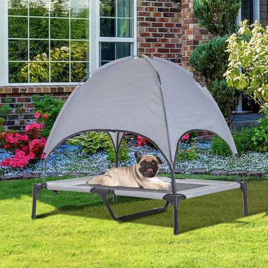 PawHut 76 cm Elevated Pet Bed Dog Foldable Cot Tent Canopy Instant Shelter Outdoor