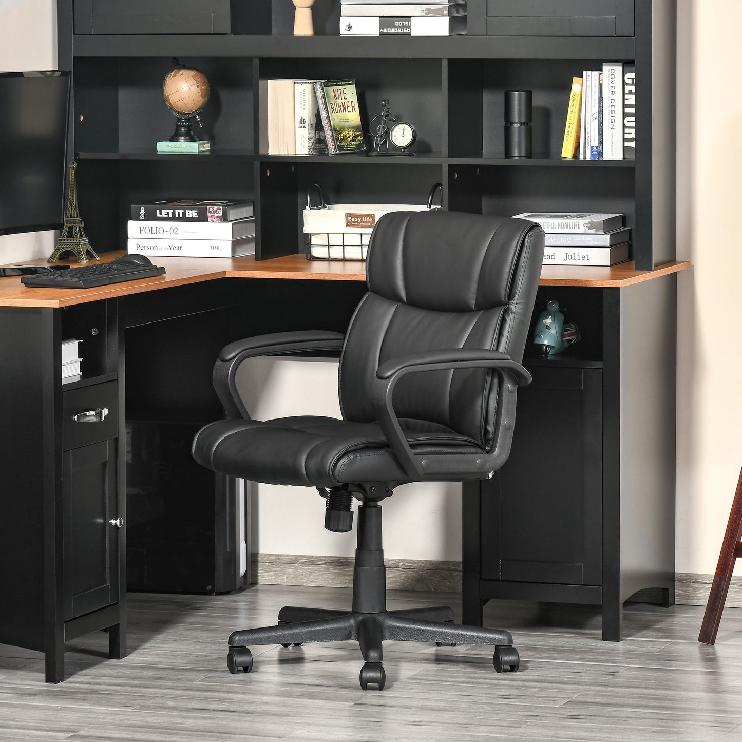 Vinsetto Executive Office Chair Swivel PU Leather Ergonomic Chair for Home, Black