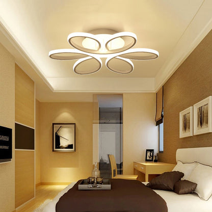 Floral 6 Rings Modern LED Ceiling Light Dimmable with Remote Control