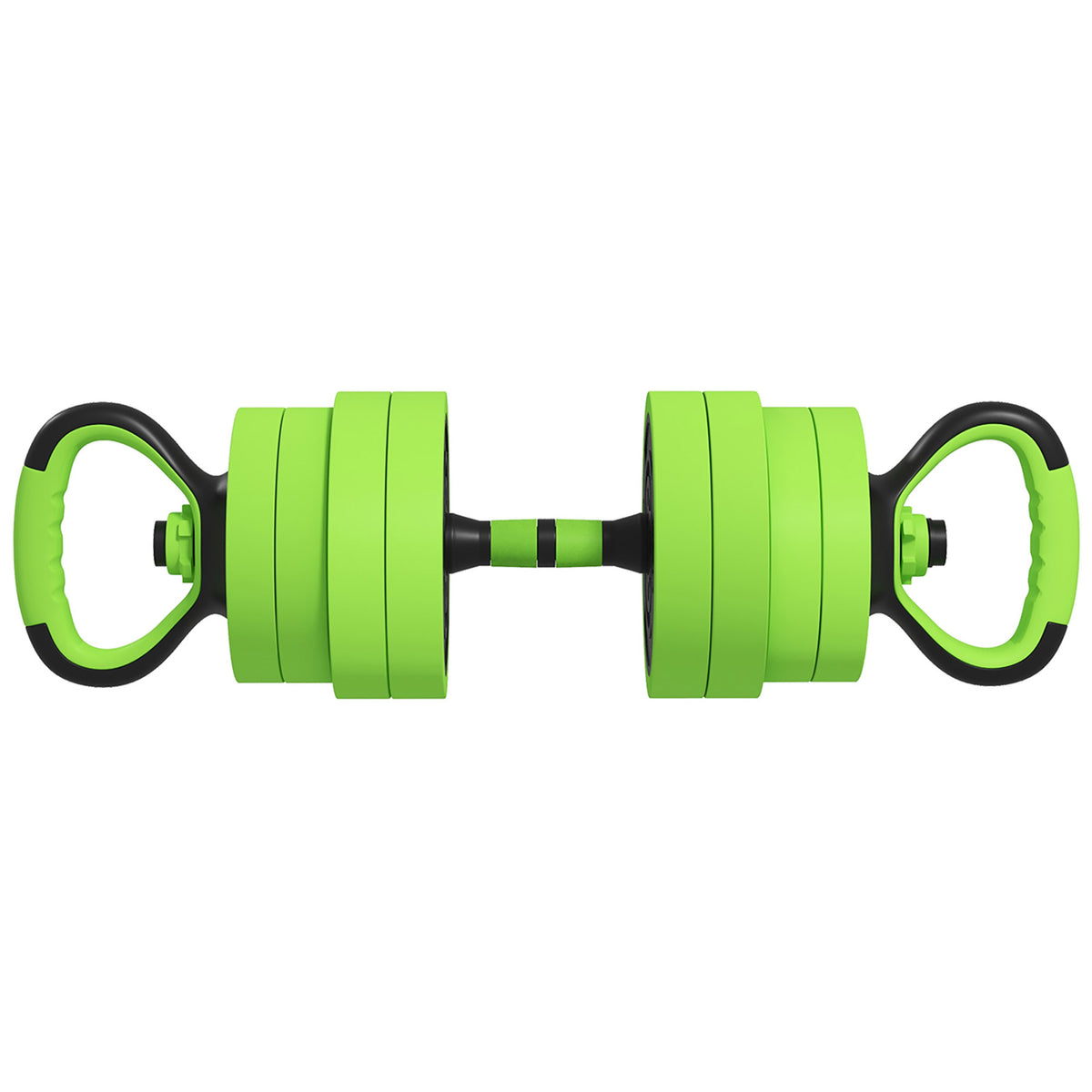 SPORTNOW 40kg 6-in-1 Adjustable Weight Dumbbells Set, Barbell, Kettlebell, Push Up Stand - Green