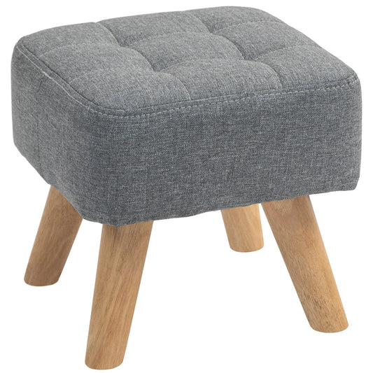 Podnóżek HOMCOM Linen-Look Square Padded - Szary