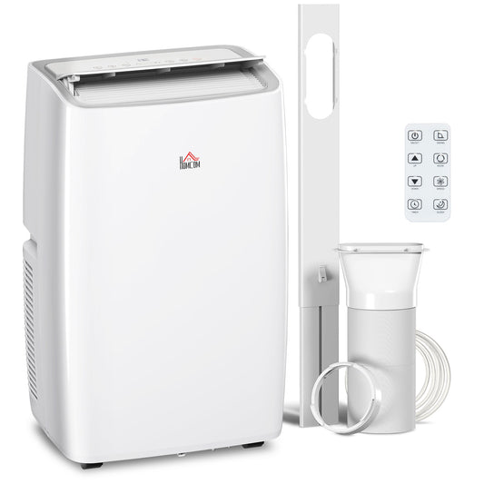 HOMCOM Portable Air Conditioner 12000 BTU, 4-in-1 Air Conditioning Unit, Dehumidifier, Cooling, Fan, Sleep Mode with 3 Speeds, Remote Control, LED Display, 24H Timer, Window Kit, Children Lock, 35m√Ç¬≤