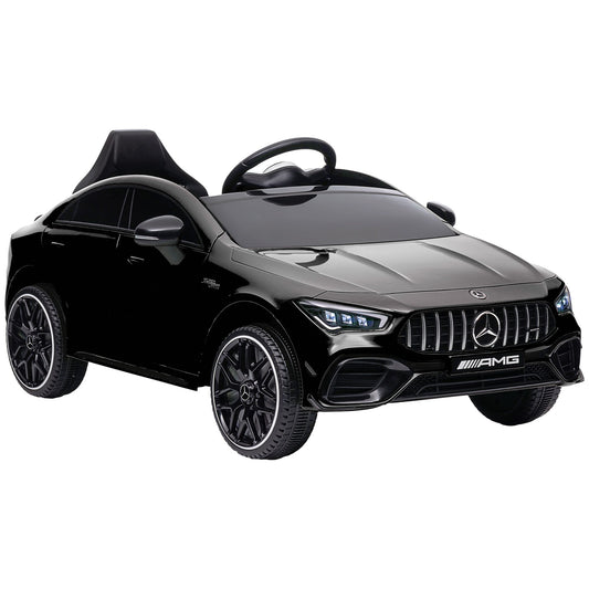 AIYAPLAY Mercedes-Benz AMG CLA 45 Licencjonowany 12V Elektryczny Samochód Dla Dzieci Jeździk z Pilotem, Światłami Zawieszenia, Klaksonem Muzycznym - Czarny