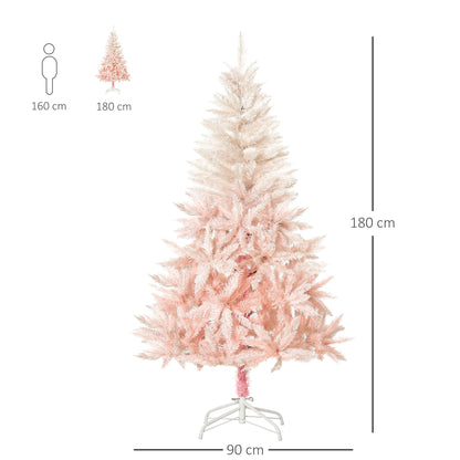 6FT Pink Artificial Christmas Tree Holiday Home Decoration Ornament w/ Metal Stand Fully Pretty Home Office Joy