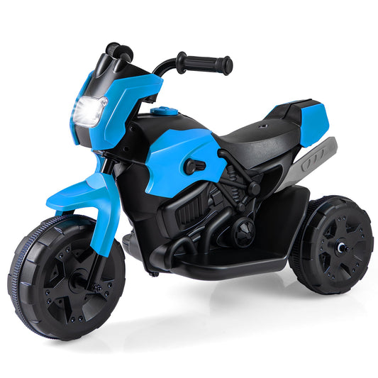 6V Kids 3-Wheel Ride on Motorbike with LED Headlight for Boys Girls Aged 37-72 Months-Navy