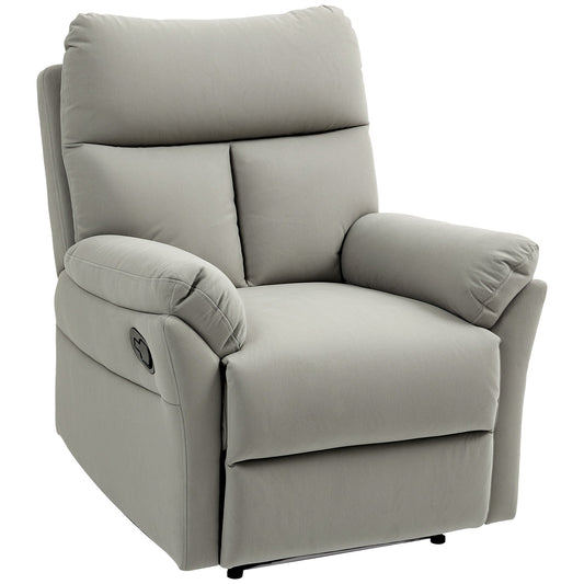 HOMCOM 140 Manual Reclining Armchair, with Footrest - Grey