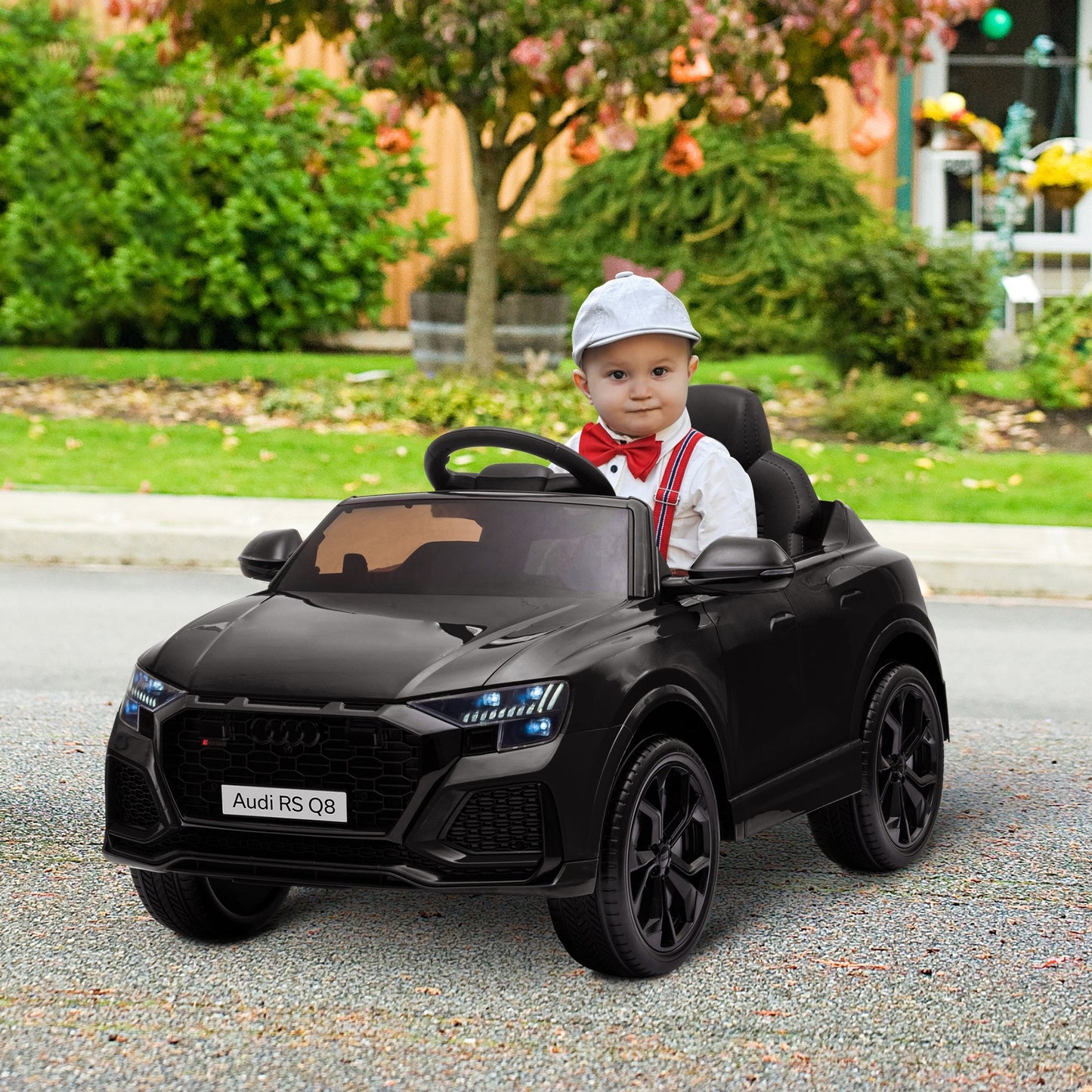 HOMCOM Audi RS Q8 Licensed 6V Kids Electric Ride On Car Toy Car with Remote Control Music Lights USB MP3 for 3-5 Years Old Black