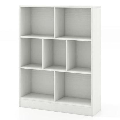 7-Cube Bookshelf with 2 Anti-Tipping Kits for Living Room Bedroom Kid’s Room-White