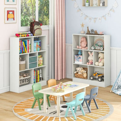 7-Cube Bookshelf with 2 Anti-Tipping Kits for Living Room Bedroom Kid’s Room-White