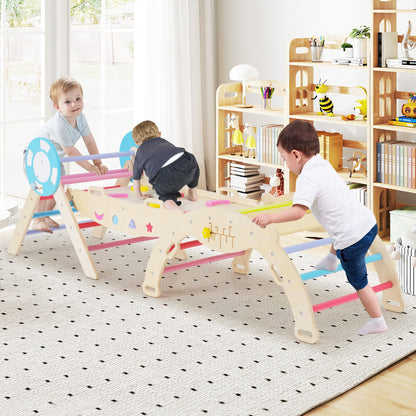 7-in-1 Colorful Montessori Climber Set Toddler Nautical Themed Climbing Set-Colourful