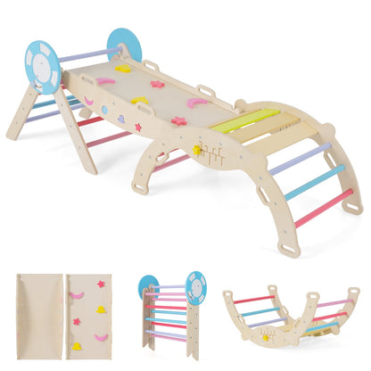 7-in-1 Colorful Montessori Climber Set Toddler Nautical Themed Climbing Set-Colourful