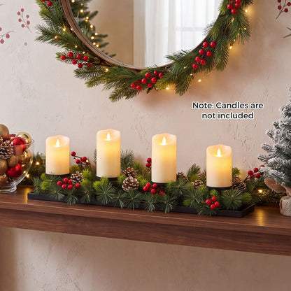 70 CM Foldable Christmas Candle Holder with 4 Candle Trays and 58 Branch Tips