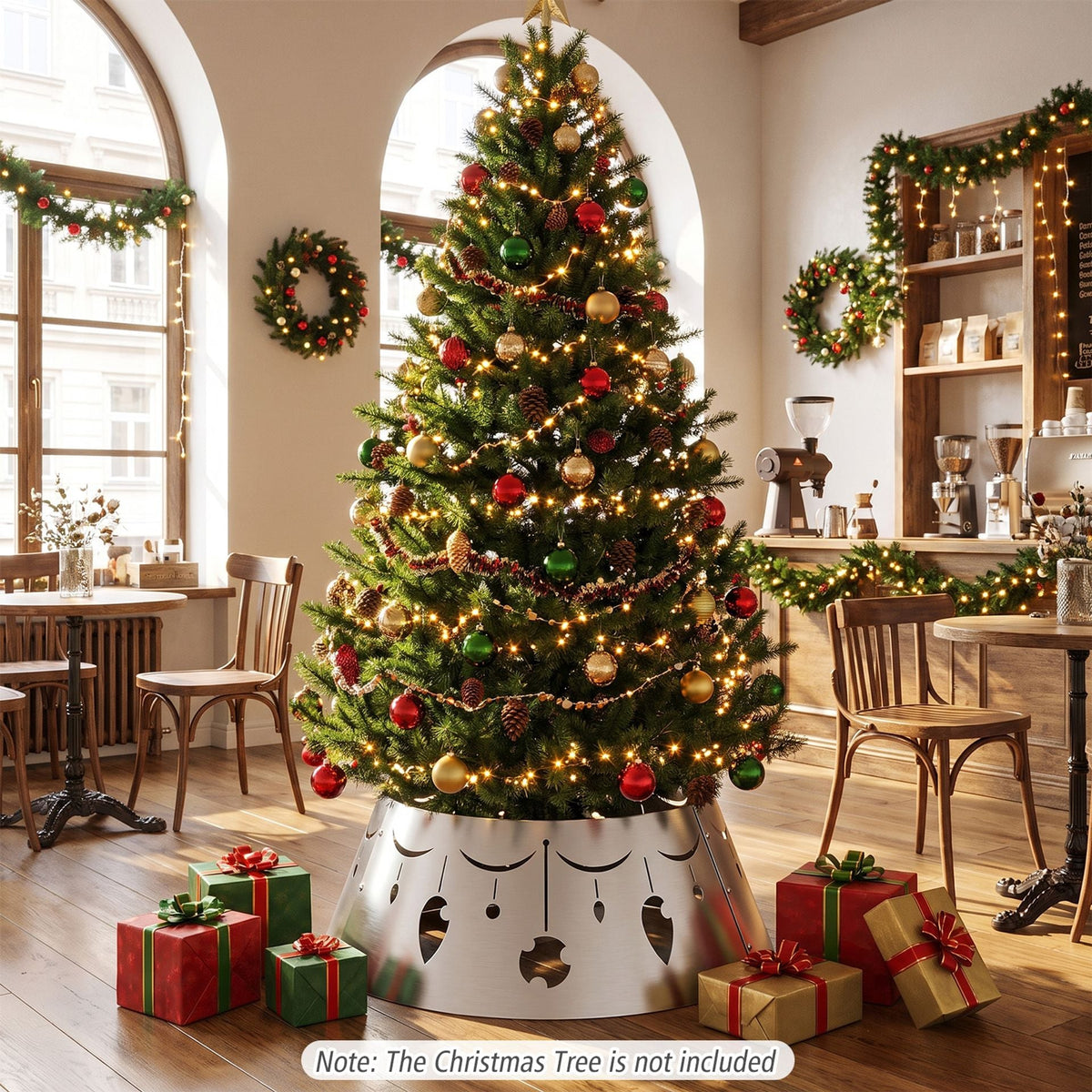 70 cm Metal Christmas Tree Collar Basket Fits up to 230 cm Christmas Tree with Easy Setup