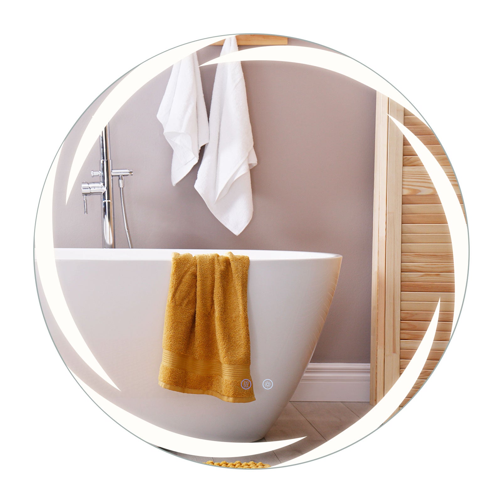 70 cm Round LED Bathroom Mirror with Memory Function