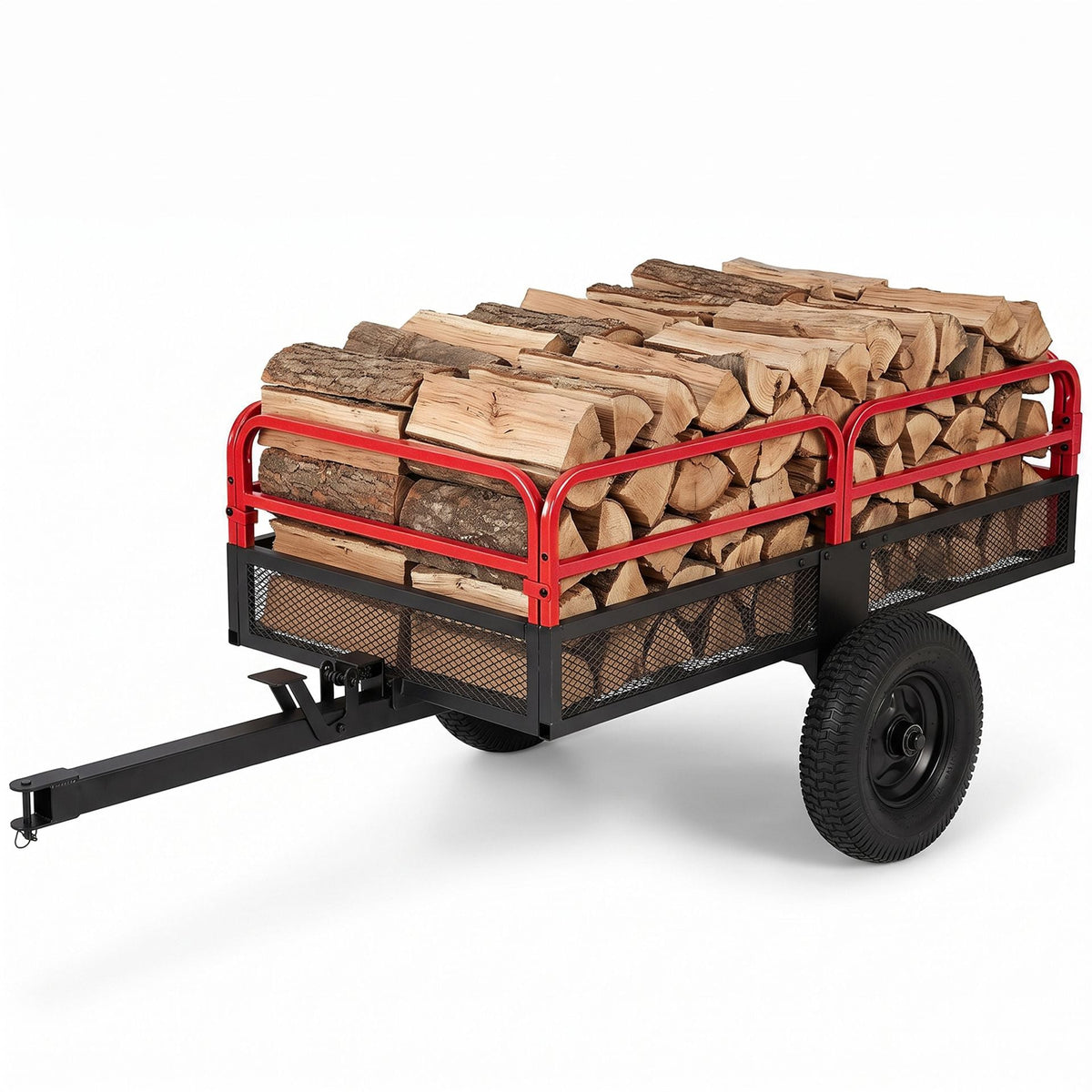 700 KG Capacity 0.5 m³ Heavy Duty Metal Dump Cart Trailer for ATV UTV Tractor-Red