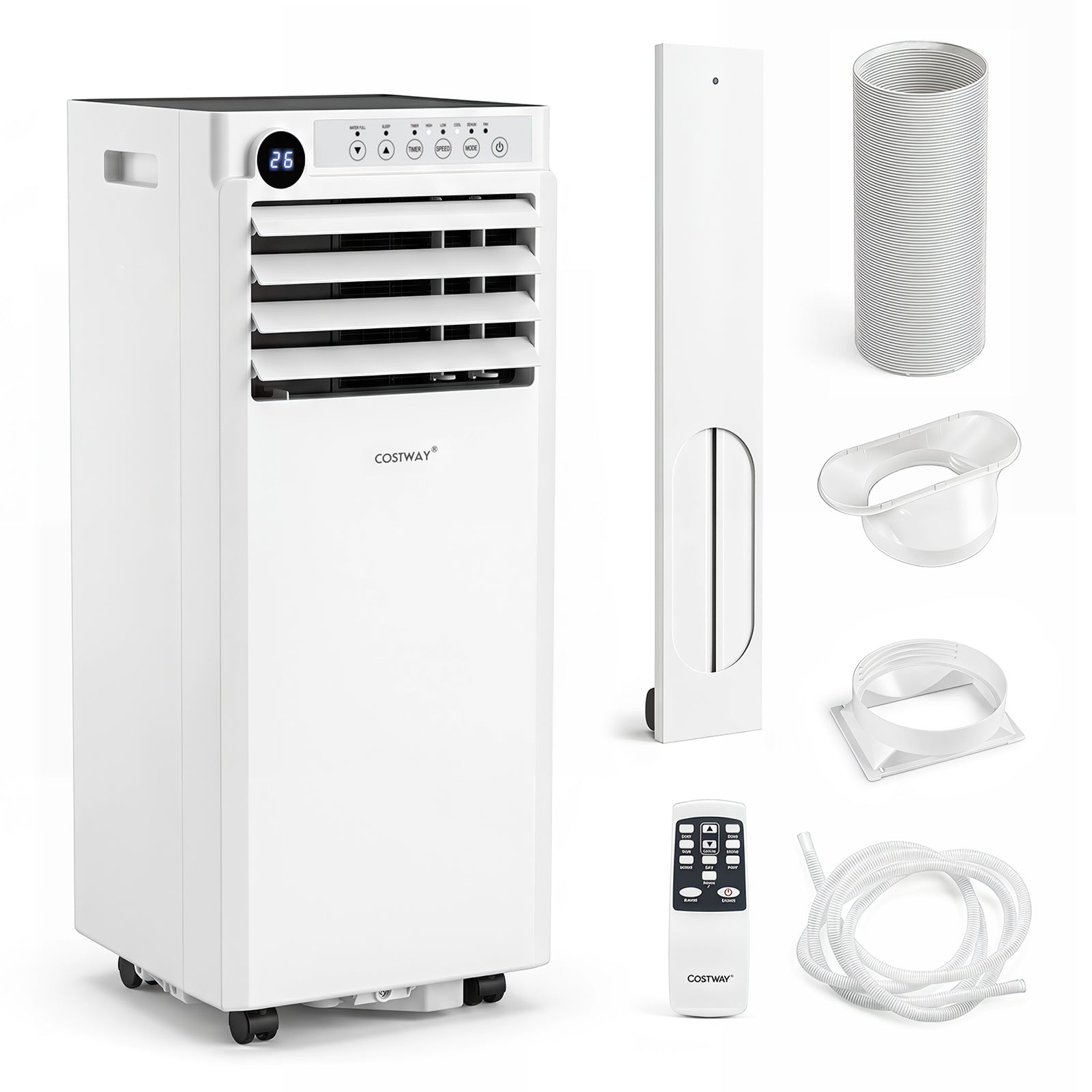 7000 BTU Portable Air Conditioner 3 in 1 Cooling Unit with Fan and Dehumidifier-White