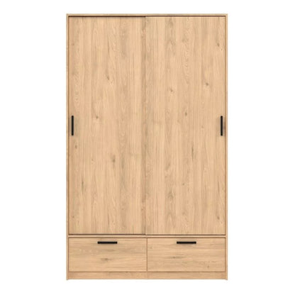 Line Wardrobe with 2 Doors + 2 Drawers in Jackson Hickory Oak