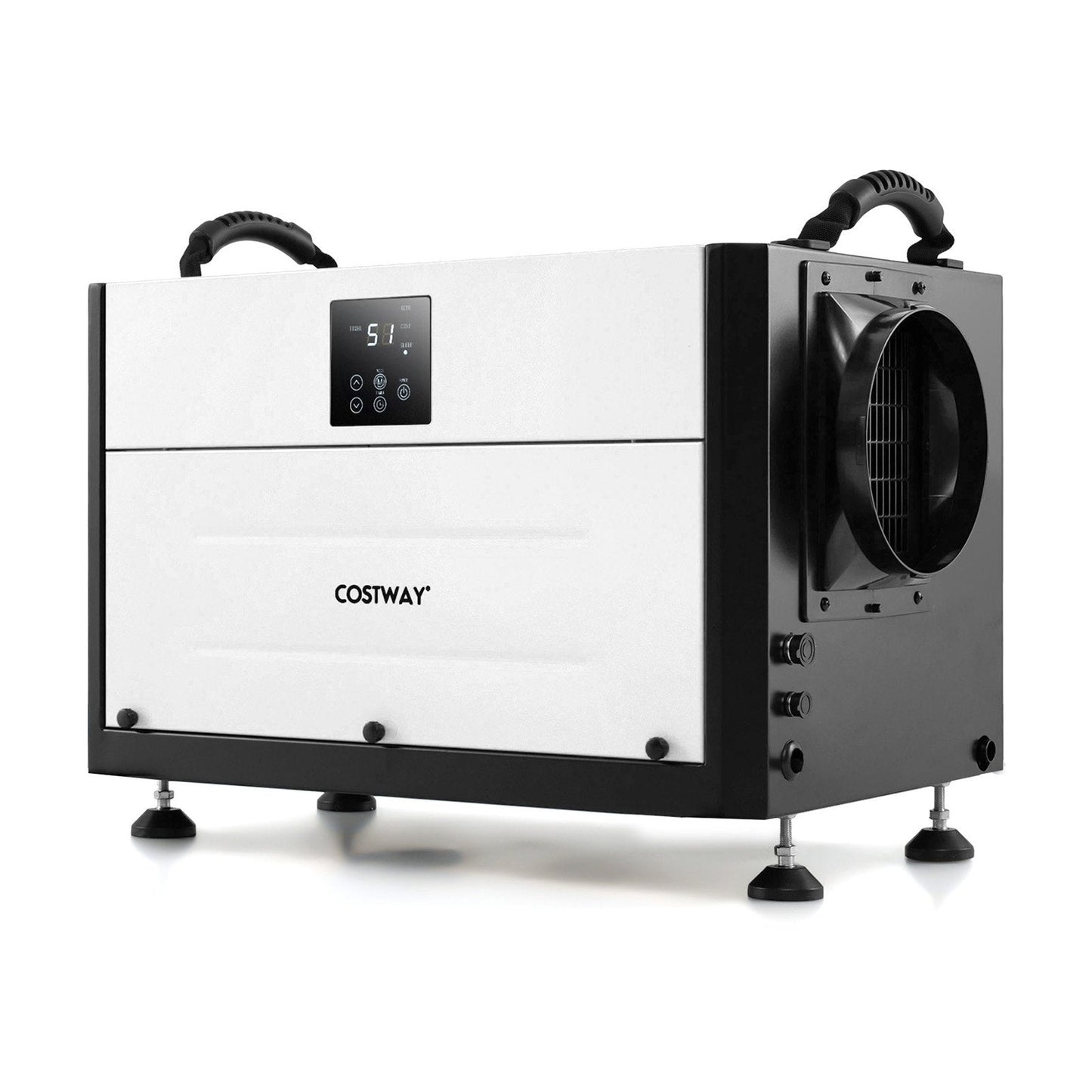 50/70L/Day Industrial Dehumidifier with Pump and Drain Hose-White-70L