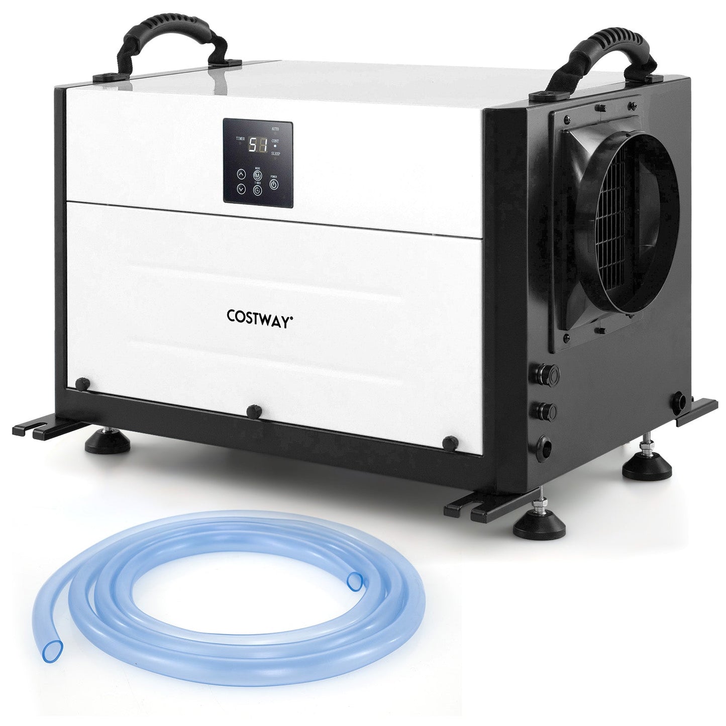 50/70L/Day Industrial Dehumidifier with Pump and Drain Hose-White-70L