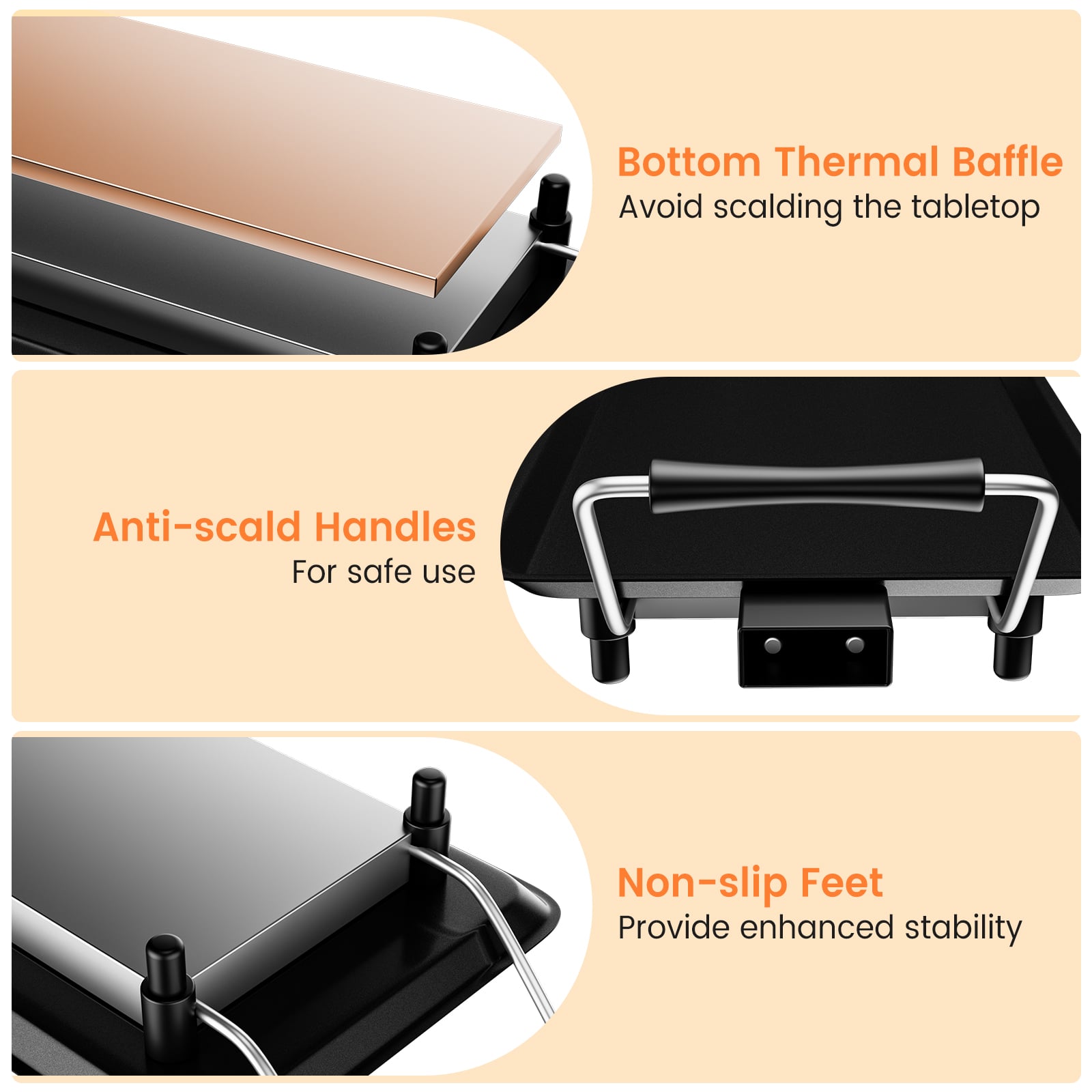 XL 70 x 23cm Electric Teppanyaki Table Griddle