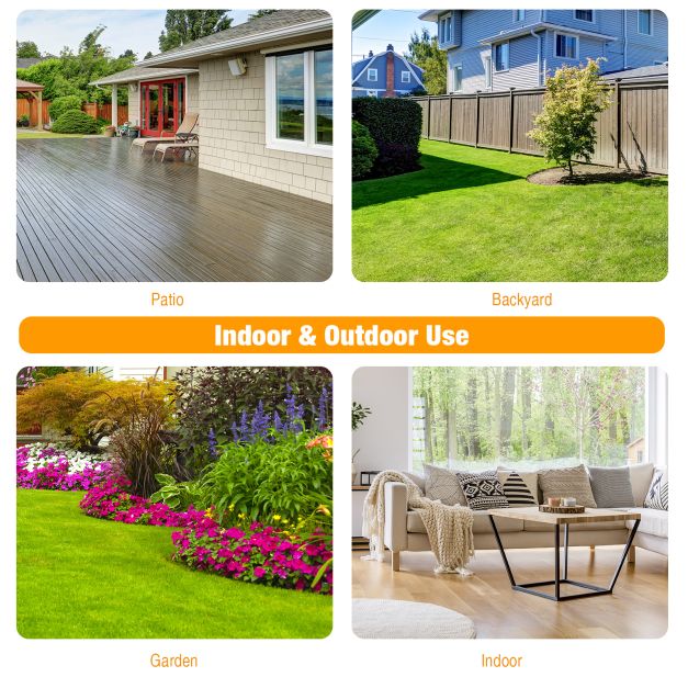 70 cm Patio Table with Tempered Glass Tabletop and Sturdy Metal Legs