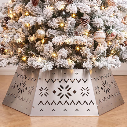 71 CM Metal Hexagonal Christmas Tree Collar Fits up to 305 CM Xmas Tree and 61 CM Stand Diameter