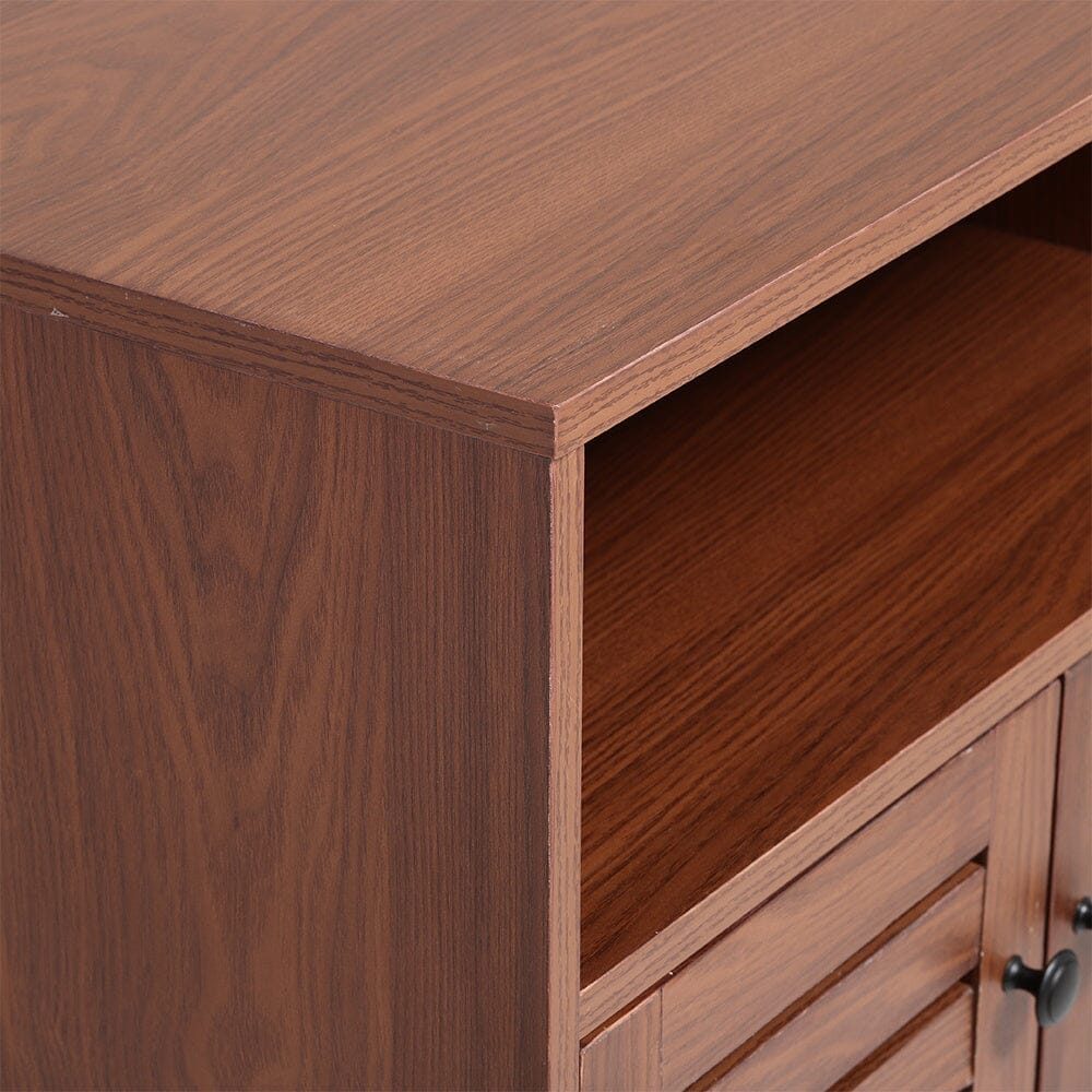 Mid-Century Wooden Sideboard Cabinet with Shelves
