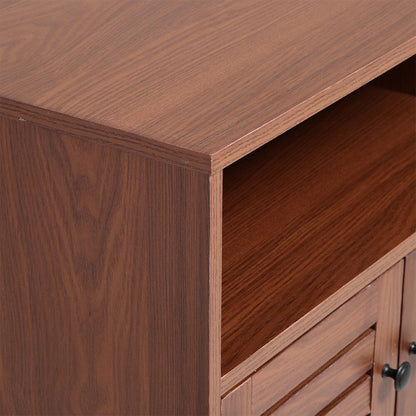 Mid-Century Wooden Sideboard Cabinet with Shelves