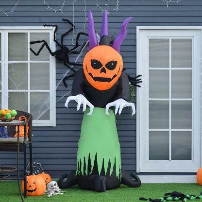 HOMCOM Halloween Dynia Duch Nadmuchiwane Światła LED Akcesoria Straszny Upiór Na Zewnątrz Dzieci Impreza Temat Wyświetlacz