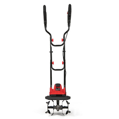 750W Powerful Foldable Garden Rototiller for Lawn Soil Digging-Red