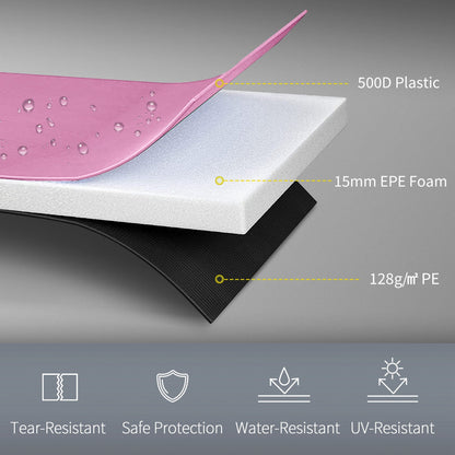 SPORTNOW 12FT Trampoline Spring Cover, Plastic Trampoline Pad Replacement with Elastic Cord, Waterproof, UV Resistant and Tear-Resistant, Pink