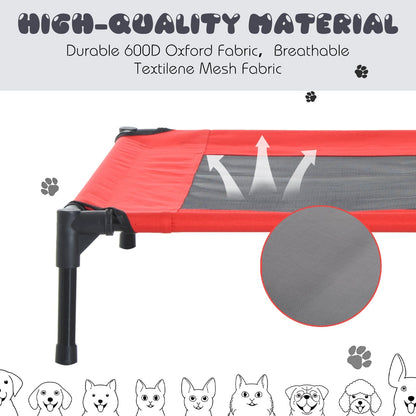 Pawhut Pet Carrier Portable Cat Carrier Folding Dog Bag w/ PVC Oxford Cloth for Small and Miniature Dogs, 60 x 42 x 42 cm, Red