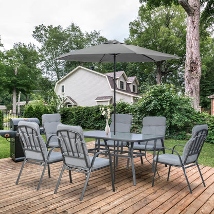 7 PCs Garden Dining Set- Black