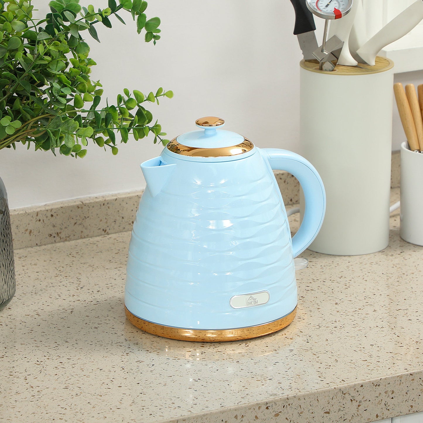 HOMCOM 3kW Rapid Boil Honeycomb Kettle - Light Blue