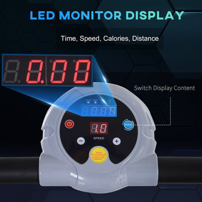 جهاز سير للمشي قابل للطي، جهاز تمارين هوائية مع شاشة LED، للمنزل والمكتب واستوديو اللياقة البدنية