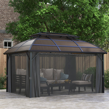 Altana Outsunny 4 x 3m z aluminiową ramą i akcesoriami - brązowa
