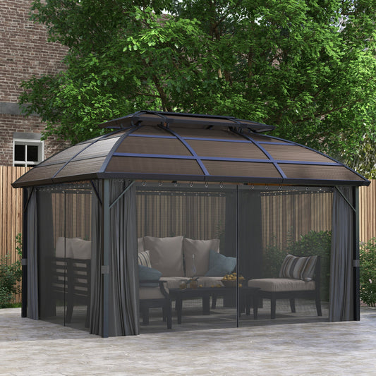 Altana Outsunny 4 x 3m z aluminiową ramą i akcesoriami - brązowa