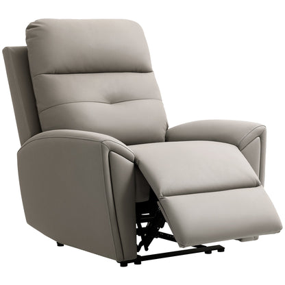 HOMCOM Recliner Armchair, Manual Reclining Chair with Adjustable Leg Rest and Reclining Functions, Modern Microfibre Overstuffed Lounge Seating for Living Room, Bedroom, Grey