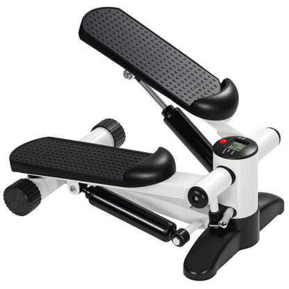 SPORTNOW Mini Stepper Machine, with LCD Monitor, Non-Slip Pedals, White