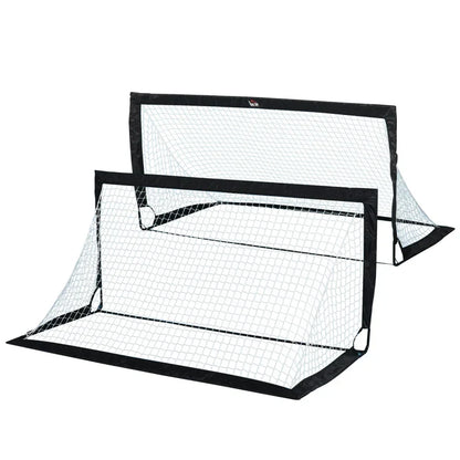 HOMCOM Steel Frame Weather Resistant Football Goal Sports Black