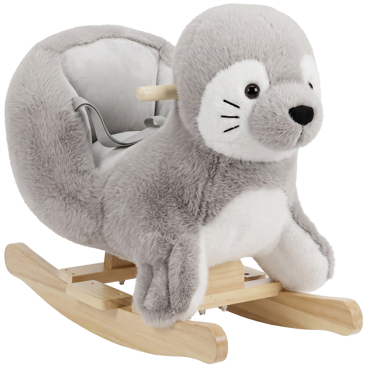 AIYAPLAY Baby Rocking Horse, Seal Rocking Animal with Sounds and Belt for Toddlers 12-36 Months,