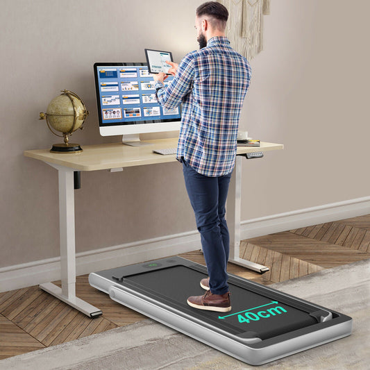 1-12Kph Folding Electric Treadmill with Bluetooth Capability-Silver