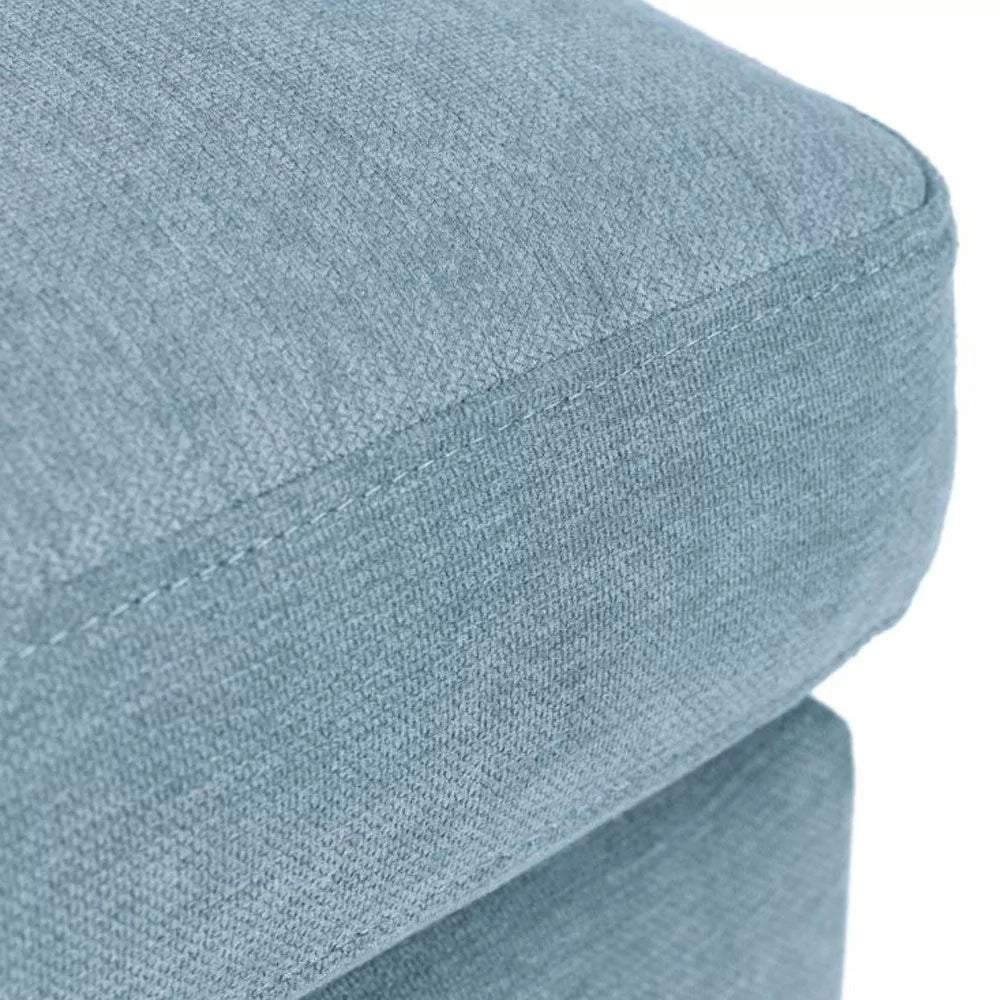 Monza Upholstered Linen Fabric Ottoman Seat- Blue