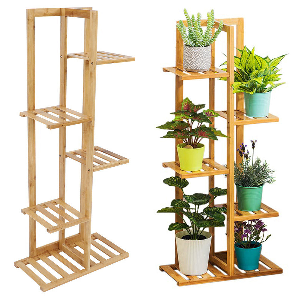 Wood Plant Flower Display Stand Bonsai Pot Shelf Storage Racking