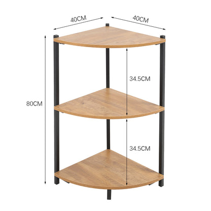 3/4 Shelves Triangle Corner Shelf Rack Bookcase Storage Unit
