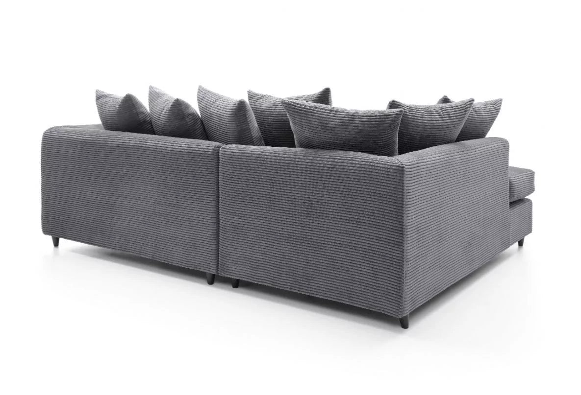 Jill Jumbo Corner Sofa - Grey-Left Facing