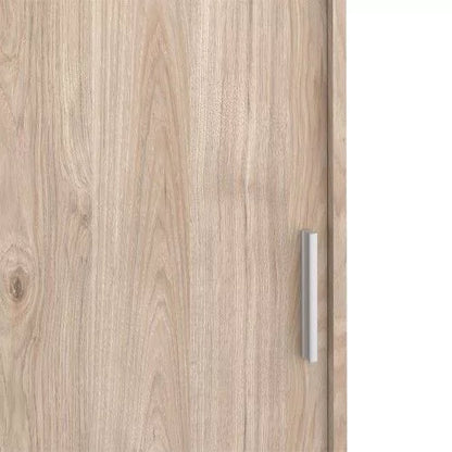 Classic Design High Gloss 2 Sliding Door Wardrobe with 3 Drawers - Jackson Hickory Oak