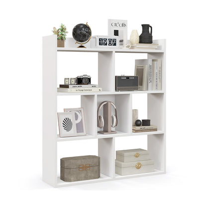 7 Cubes Open-back Bookshelf Home Storage Display Shelf-White