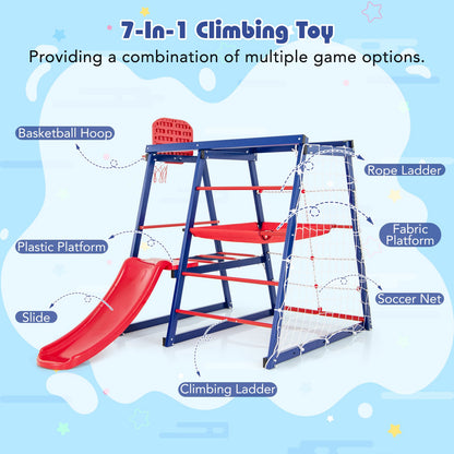 7 In 1 Kids Jungle Gym Set for Toddlers Ages 3-7