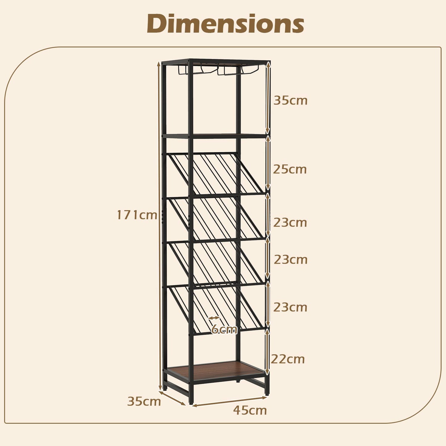 7-Tier Freestanding Wine Rack Liquor Storage Stand